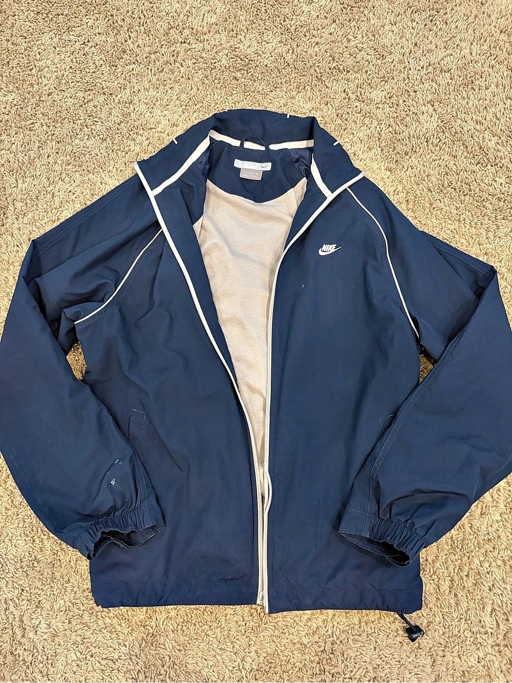 Nike Windbreaker in Blue Size Medium